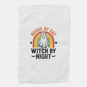 Nurse By Day Witch By Night Vintage Ghost Design_1 Garden Flag