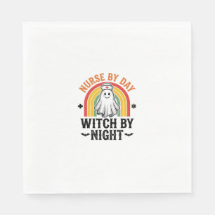 Nurse By Day Witch By Night Vintage Ghost Design_1 Napkins