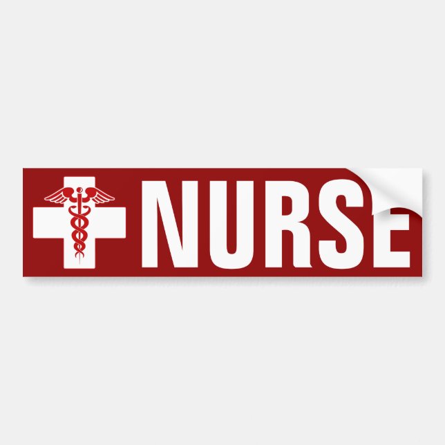 Nurse Caduceus Bumper Sticker (Front)