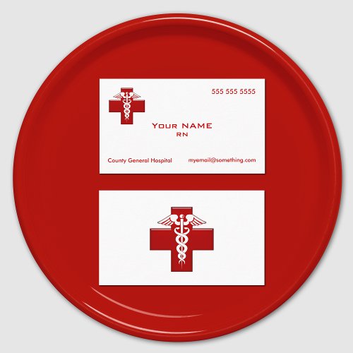 Nurse Caduceus Business Card Templates