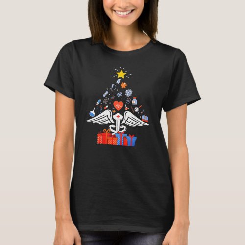 Nurse Caduceus Christmas Tree T_Shirt