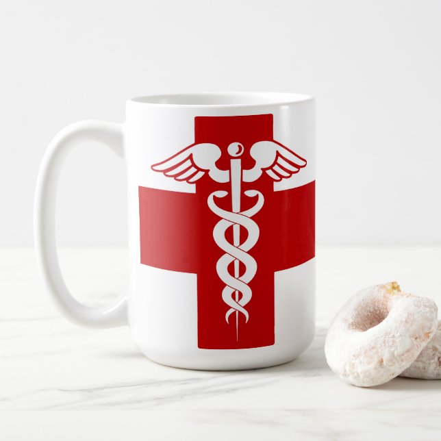 Nurse Caduceus Coffee Mug (With Donut)
