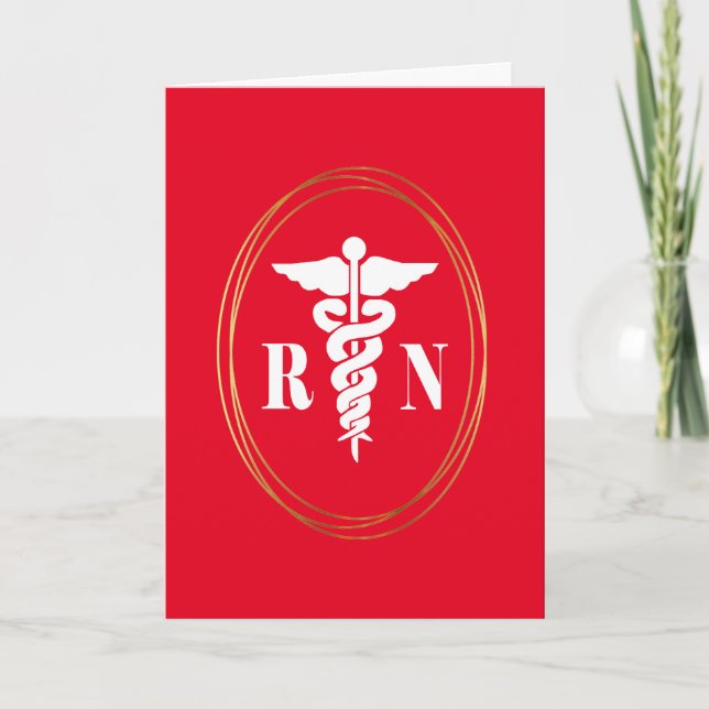 Nurse Caduceus Greeting Card (Front)
