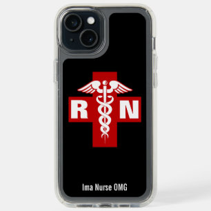Nurse Caduceus Initials and Name iPhone 15 Plus Case