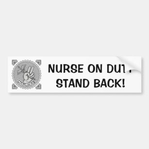 Nurse Caduceus Peace custom name Bumper Sticker