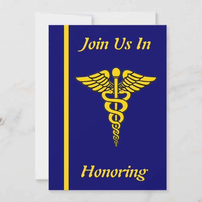 Nurse Caduceus Retirement Invitation (Front)