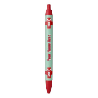Nurse Caduceus Scrubs Green w/ Name Black Ink Pen