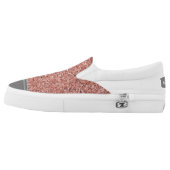 Nurse Caduceus Stylish Trendy Rose Gold Glitter Slip-On Sneakers (Left Shoe Outside)