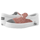 Nurse Caduceus Stylish Trendy Rose Gold Glitter Slip-On Sneakers (Pair)