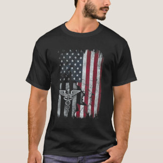 Nurse Caduceus Symbol Medical Inside Vintage Ameri T-Shirt