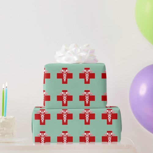 Nurse Caduceus Wrapping Paper