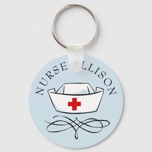 Nurse Cap Add Name Keychain