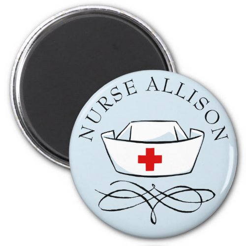 Nurse Cap Add Name Magnet