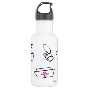 Nurse Cap and Stethoscope Stainless Steel Water Bottle