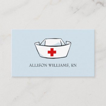 Nurse Cap Monogrammed Name Blue Professional Business Card by ilovedigis at Zazzle
