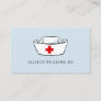 Nurse Cap Monogrammed Name Blue Professional Business Card