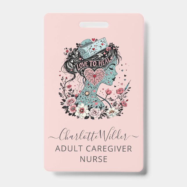 Nurse Caregiver Blush Pink Badge (Front)