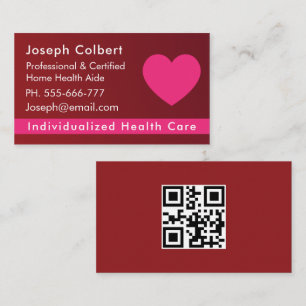 Nurse Caregiver Modern Biege Medical QR Code Business Card