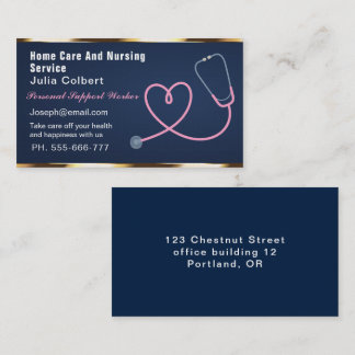 Nurse Caregiver Modern blue Medical Business Card