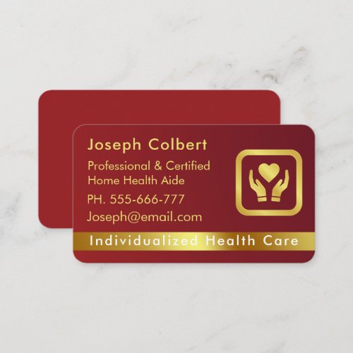 Nurse Caregiver Modern Gold Medical Care  Business Card