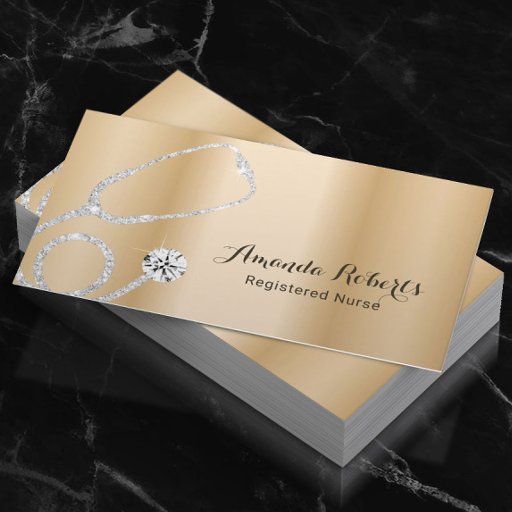 Customizable Nurse Caregiver Modern Gold Medical Care Business Card