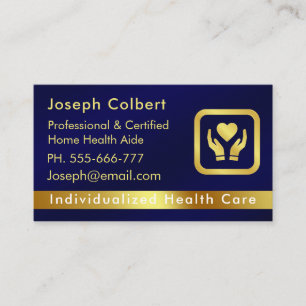 Nurse Caregiver Modern silver gold Medical Care Business Card