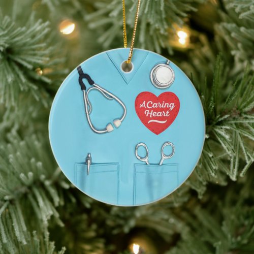 Nurse Caring Heart Nursing Graduate Health Doctor Ceramic Ornament