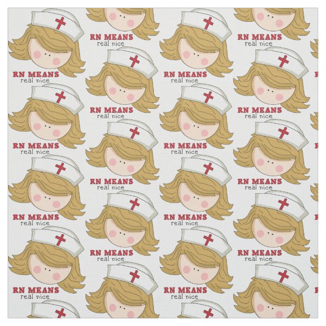 Nurse cartoon Pima cotton fabric (Swatch)