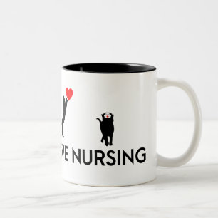 Nurse cat - 4 Cute cats Two-Tone Coffee Mug