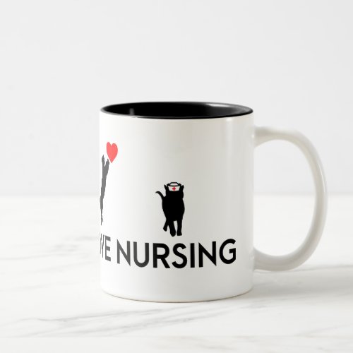 Nurse cat _ 4 Cute cats Two_Tone Coffee Mug