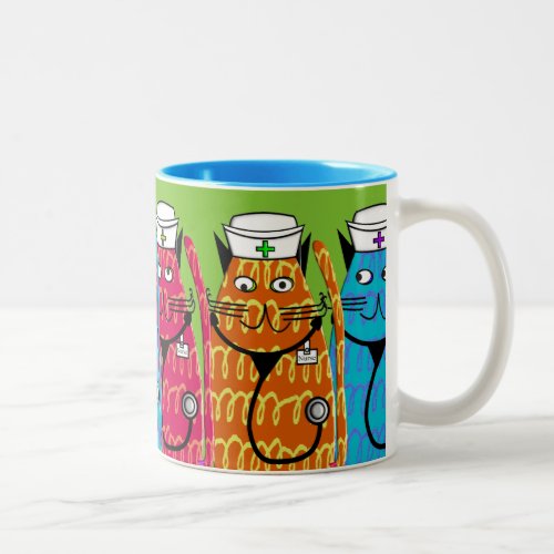 Nurse Cats Two_Tone Coffee Mug
