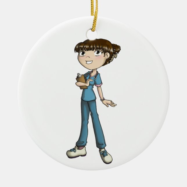 Nurse Ceramic Ornament (Front)