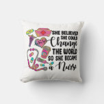 Nurse Change the World Throw Pillow