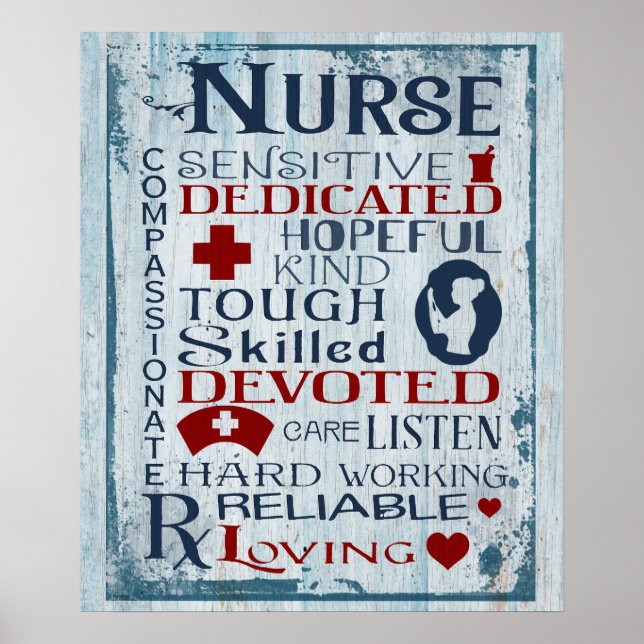 Nurse Characteristicsa Inspirational Motivational Poster (Front)