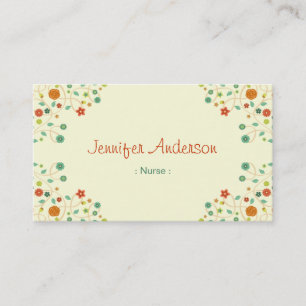 Nurse - Chic Nature Stylish Business Card