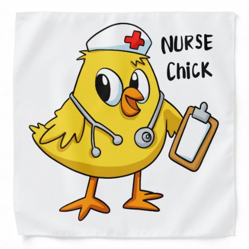 Nurse chick cartoon  choose background color bandana