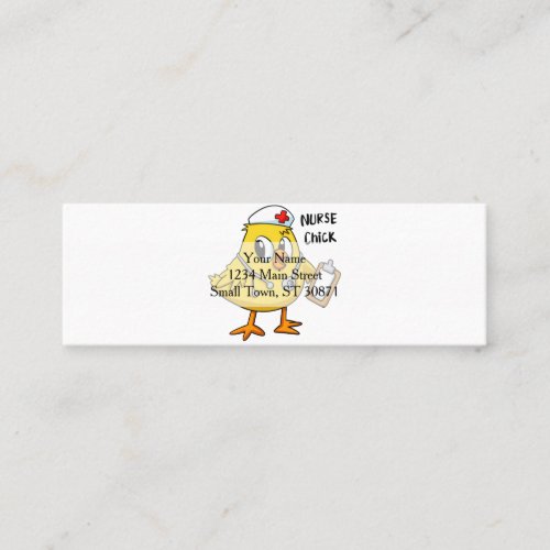 Nurse chick cartoon  choose background color mini business card