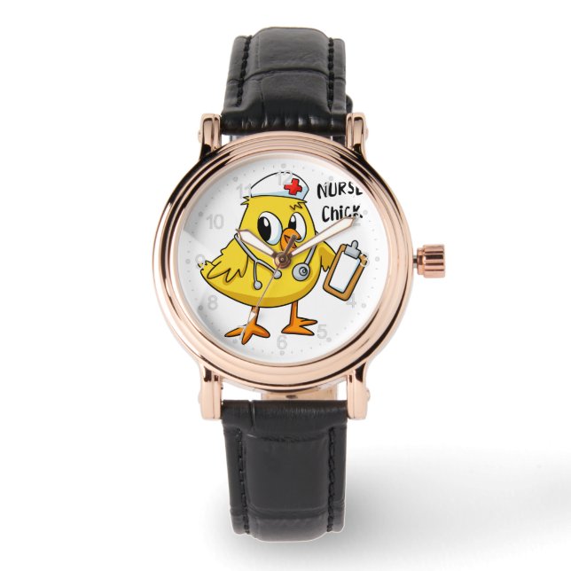 Nurse chick cartoon | choose background color watch (Front)