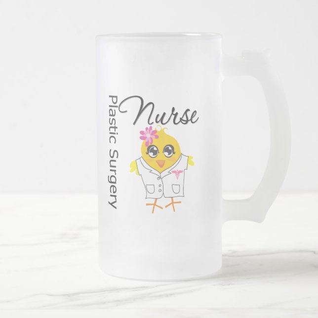 Nurse Chick v2 Plastic Surgery Nurse Frosted Glass Beer Mug (Right)