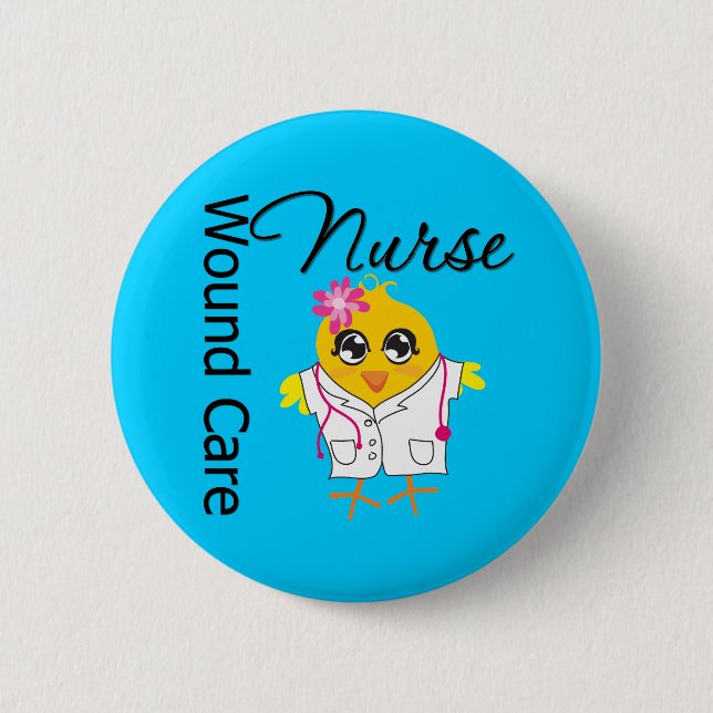 Nurse Chick v2 Wound Care Nurse Pinback Button (Front)