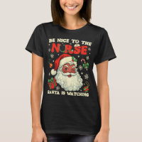 Nurse Christmas African American Santa Is Watching