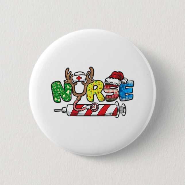 Nurse Christmas   Button (Front)