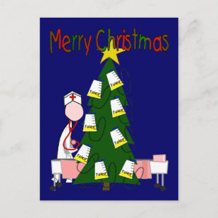 Nurse Christmas Design "Merry Christmas" Holiday Postcard