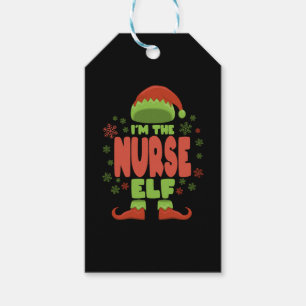 Nurse Christmas Elf Gift Tags