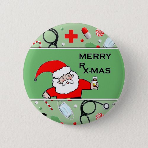 Nurse Christmas flair Button