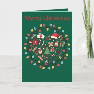 Nurse Christmas Folded Greeting Card