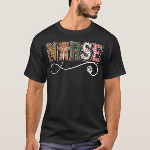 Nurse Christmas Gingerbread Xmas Hospital T_Shirt