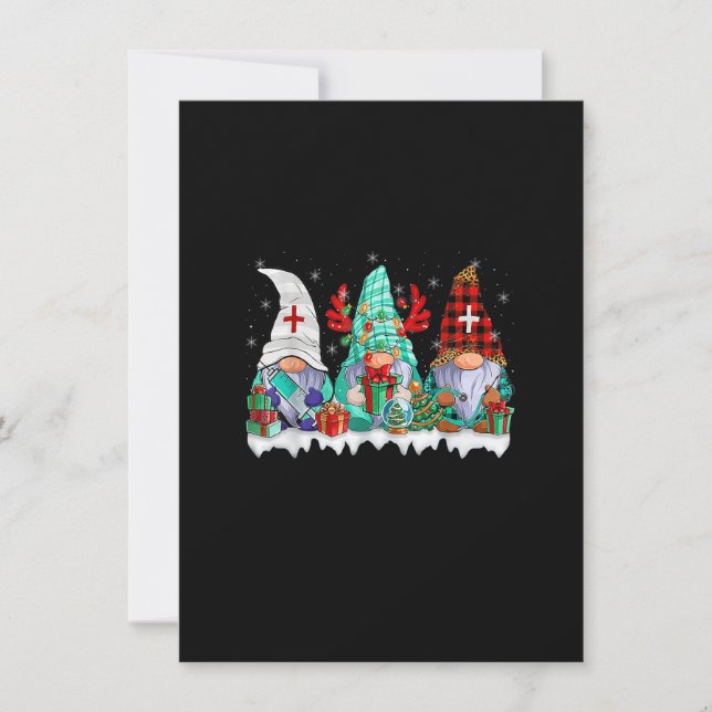 Nurse Christmas Gnomes Cute Nurses Xmas Pajamas PJ Invitation (Front)
