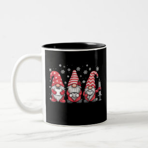 Nurse Christmas Gnomes Cute Xmas Scrub Two-Tone Coffee Mug