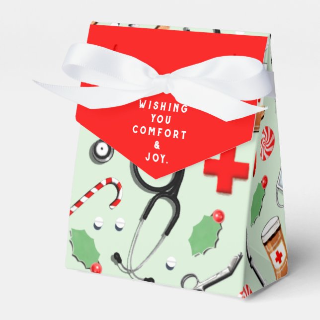 Nurse Christmas Holiday Favor Boxes (Front Side)
